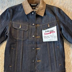 Lee Men's Dark Denim Jacket with Corduroy Collar